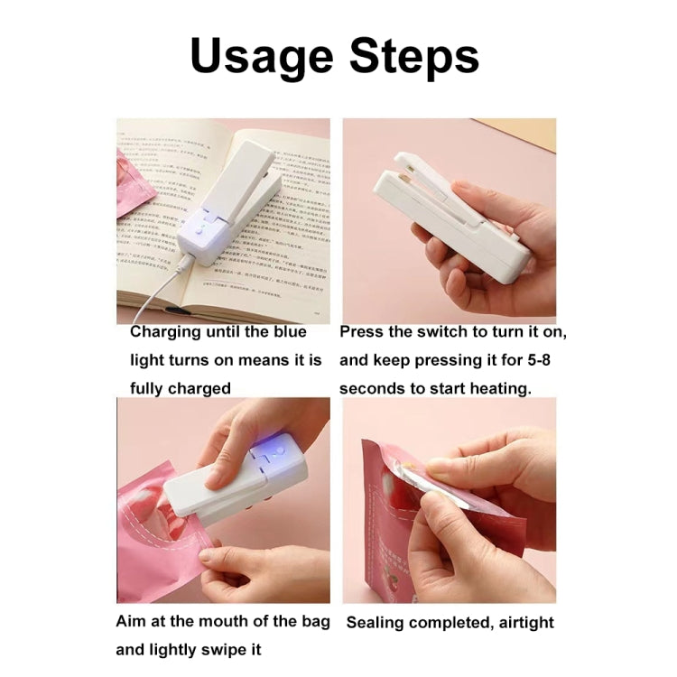 USB Charging Mini Magnetic Sealing Machine Portable Sealing Clip Food Moisture-proof Sealer(Pink) - Preservation Supplies by PMC TechLife | Online Shopping South Africa | PMC TechLife | Buy Now Pay Later Mobicred