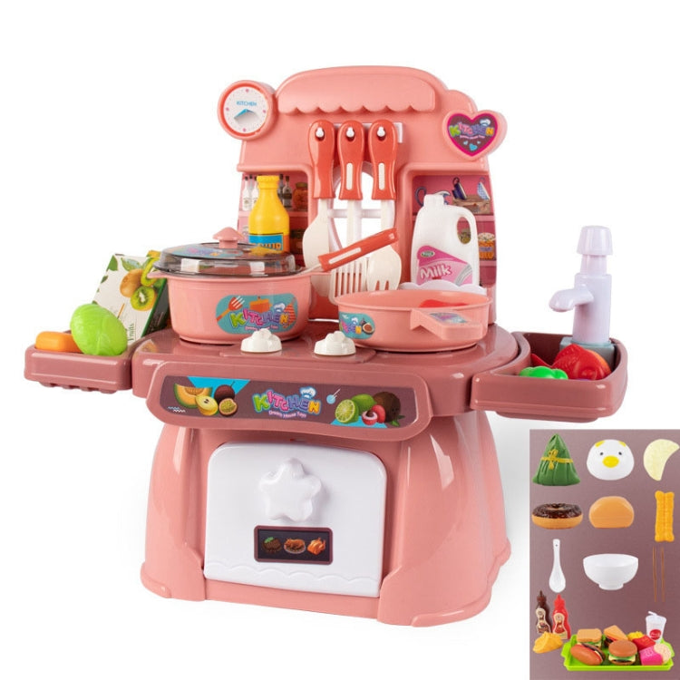 24 In 1 Childre Mini Kitchen Toys Girls Simulation Play House Cooking Kitchen Set, Model: With 18pcs Burgers Pink - Pretend Play Toys by PMC Jewellery | Online Shopping South Africa | PMC Jewellery | Buy Now Pay Later Mobicred