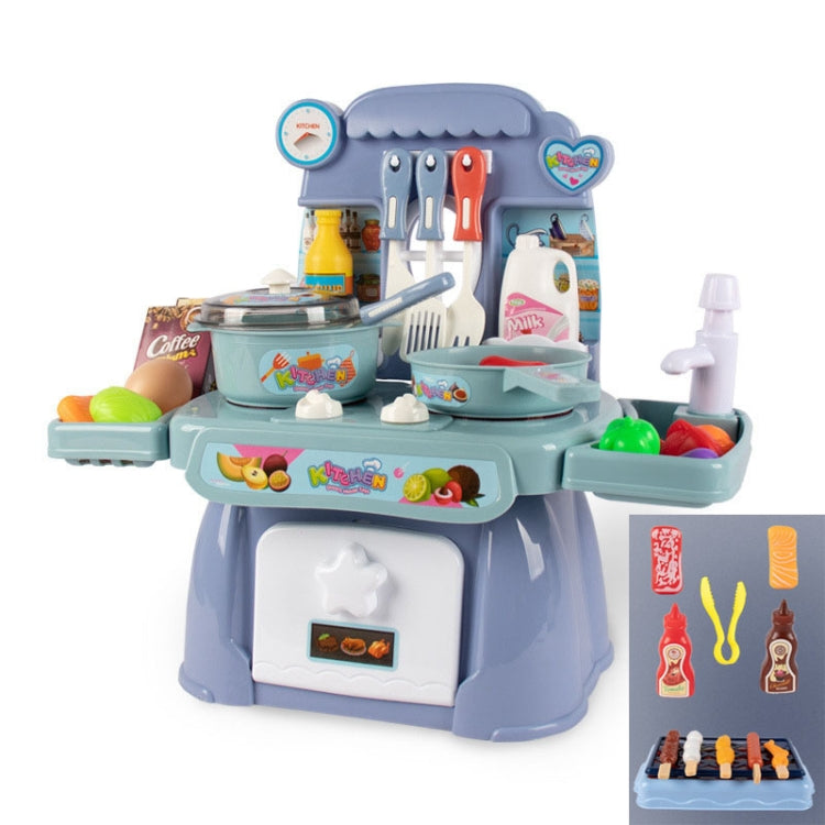 24 In 1 Childre Mini Kitchen Toys Girls Simulation Play House Cooking Kitchen Set, Model: With 14pcs Barbecue Blue - Pretend Play Toys by PMC Jewellery | Online Shopping South Africa | PMC Jewellery | Buy Now Pay Later Mobicred