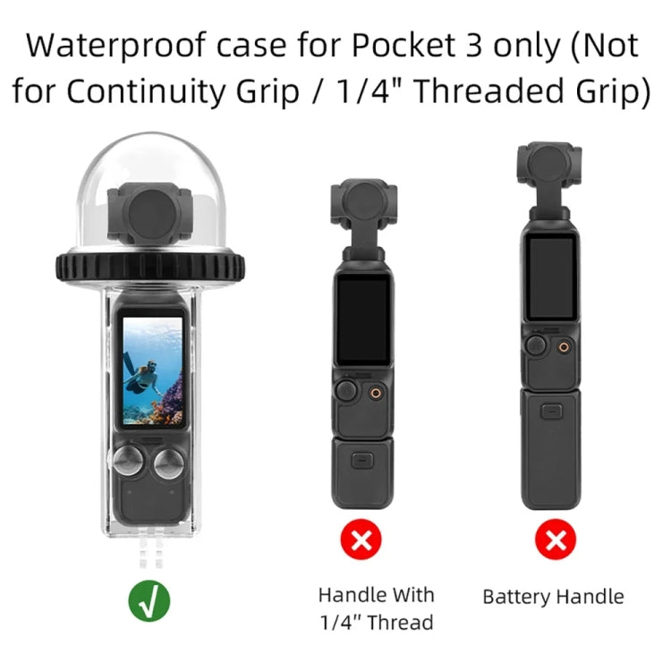 For DJI Osmo Pocket 3 BRDRC 40m Depth Waterproof Case Diving Housing Cover(Black Handle) - Case & Bags by BRDRC | Online Shopping South Africa | PMC Jewellery | Buy Now Pay Later Mobicred