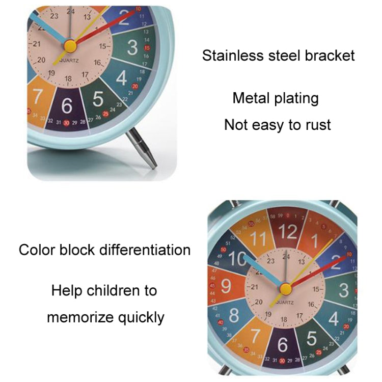 4 inch Early Learning Dual Ring Round Alarm Clock Student Bedside Metal Alarm Bell(Blue) - Novelty Clock by PMc TechLife | Online Shopping South Africa | PMc TechLife | Buy Now Pay Later Mobicred