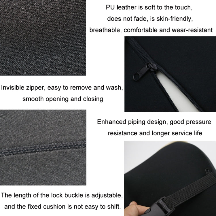 Leather Memory Foam All Season Car Seat Neck Support Cushion Headrest+Waist Pad(Brown) - Seat Accessories by PMC Jewellery | Online Shopping South Africa | PMC Jewellery | Buy Now Pay Later Mobicred