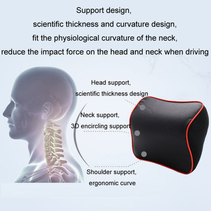 Leather Memory Foam All Season Car Seat Neck Support Cushion Headrest+Waist Pad(Black Red) - Seat Accessories by PMC Jewellery | Online Shopping South Africa | PMC Jewellery | Buy Now Pay Later Mobicred