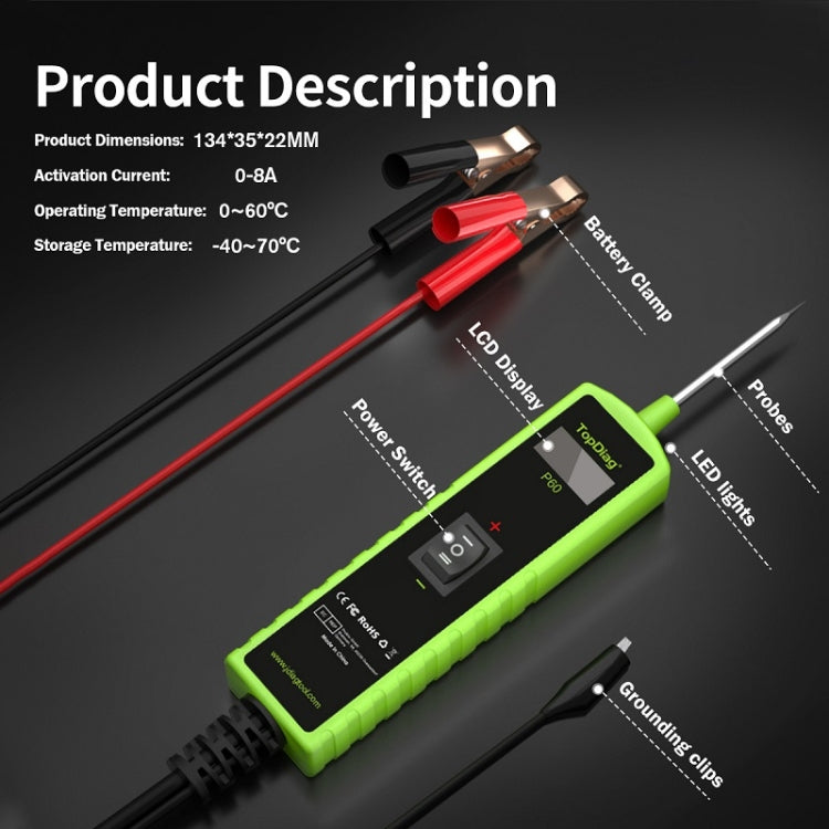 JDiag 6-30V Voltage Detector Automotive Power Circuit Diagnostic Diode(P60) - free shipping - PMC TechLife - Order now!