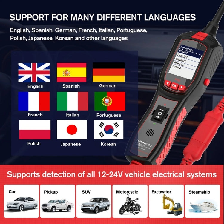 JDiag 6-30V Electrical Detector Fuel Injector Signal Detection Vehicle System Diagnosis(P150) - free shipping - PMC TechLife - Order now!