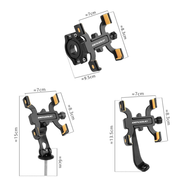 BENGGUO Bicycle Aluminum Alloy Four-claw Cycling Mobile Phone Holder, Model: Stem Style - Holders by BENGGUO | Online Shopping South Africa | PMC TechLife | Buy Now Pay Later Mobicred