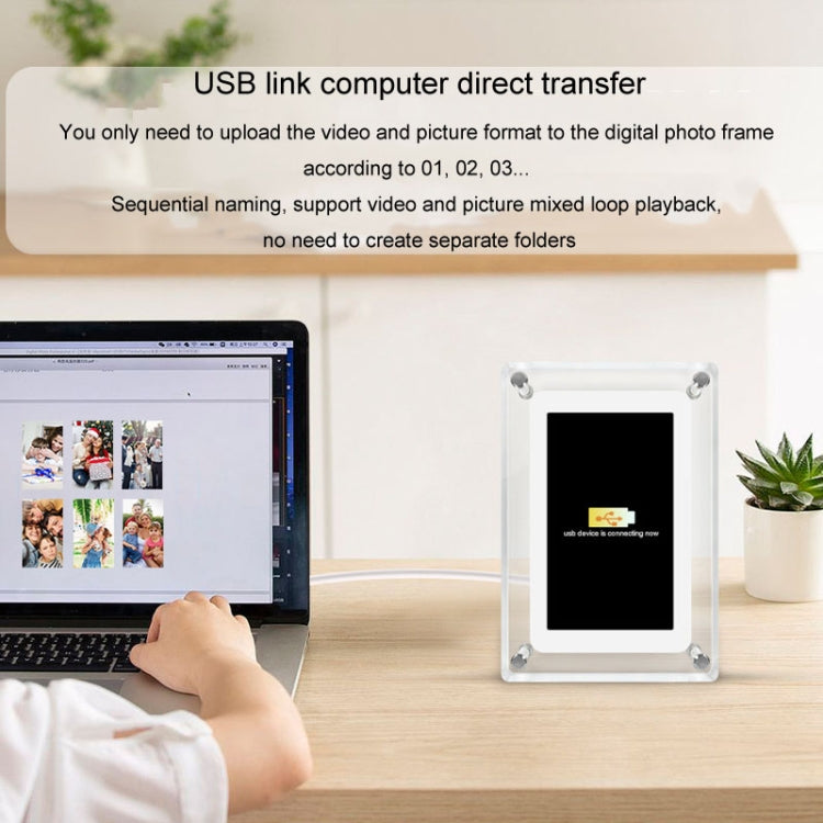 5 Inch HD Digital Photo Frame Crystal Advertising Player 1080P Motion Video Picture Display Player(US Plug) - 1.5-7.0 inch by PMC TechLife | Online Shopping South Africa | PMC TechLife | Buy Now Pay Later Mobicred