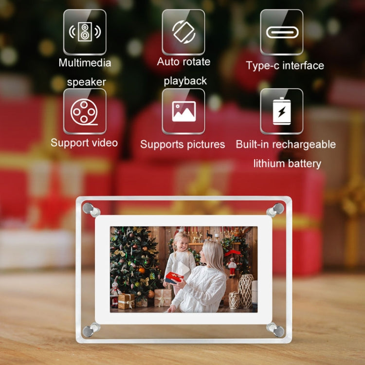5 Inch HD Digital Photo Frame Crystal Advertising Player 1080P Motion Video Picture Display Player(UK Plug) - 1.5-7.0 inch by PMC TechLife | Online Shopping South Africa | PMC TechLife | Buy Now Pay Later Mobicred