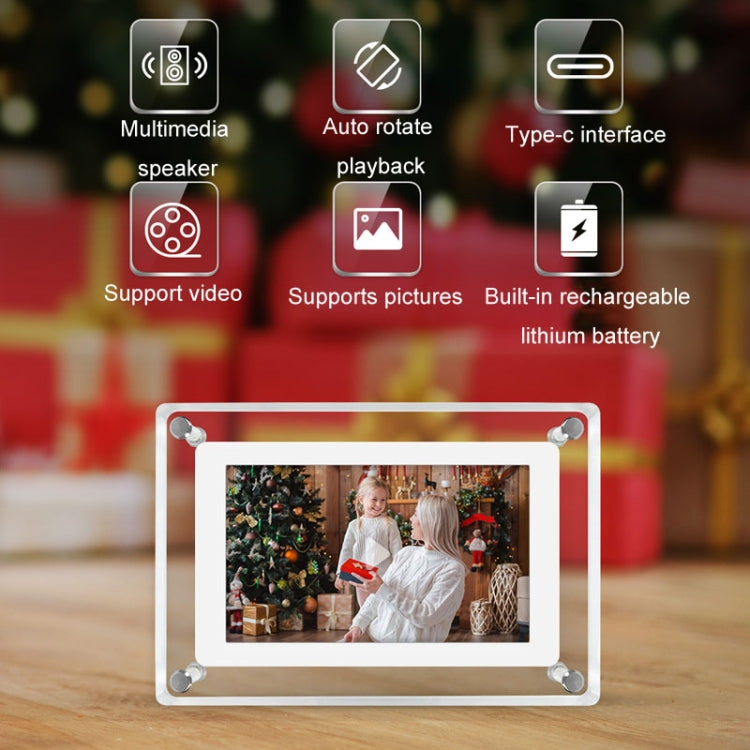 5 Inch HD Digital Photo Frame Crystal Advertising Player 1080P Motion Video Picture Display Player(US Plug) - 1.5-7.0 inch by PMC Jewellery | Online Shopping South Africa | PMC Jewellery | Buy Now Pay Later Mobicred