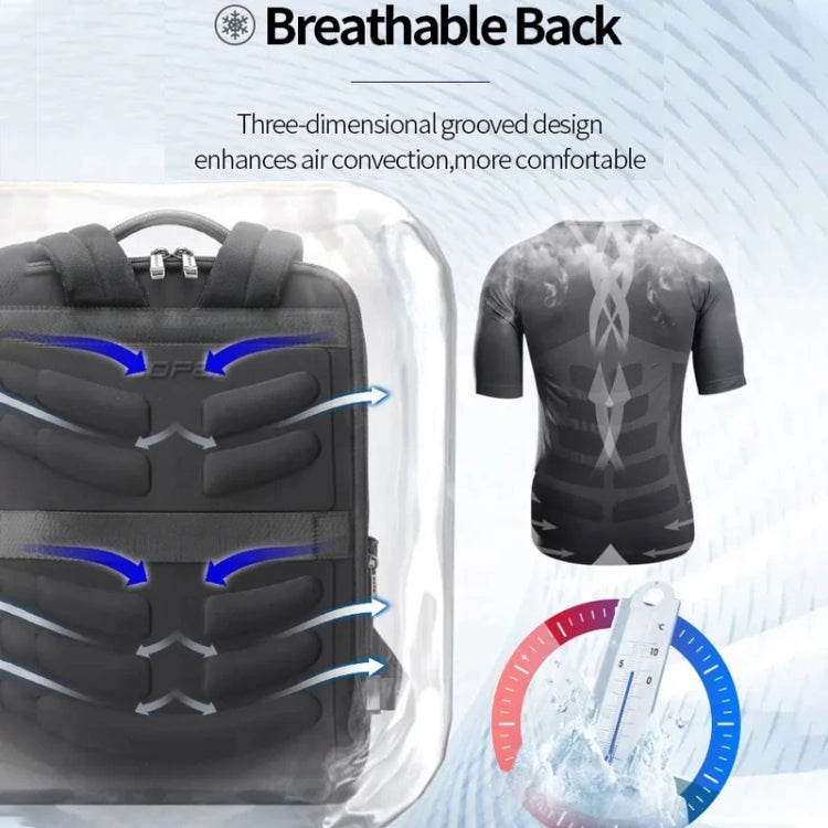 Bopai 61-123311 Large-Capacity First-Layer Cowhide Business Laptop Backpack(Black) - free shipping - PMC Jewellery - Order now!