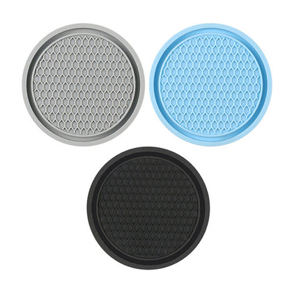 3pcs 7cm Car Diamond-free Water Coaster Interior Anti-slip Mat(Black) - Car Drink Holders by PMC Jewellery | Online Shopping South Africa | PMC Jewellery