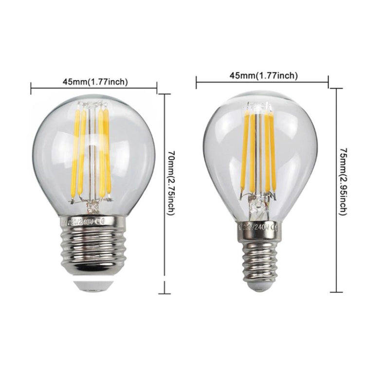6pcs /Box G45 Bulb LED Lamp Fixture Illuminator Vintage Filament Lights, Style: Transparent Large Screw(220V 4W) - LED Blubs & Tubes by PMc TechLife | Online Shopping South Africa | PMc TechLife | Buy Now Pay Later Mobicred