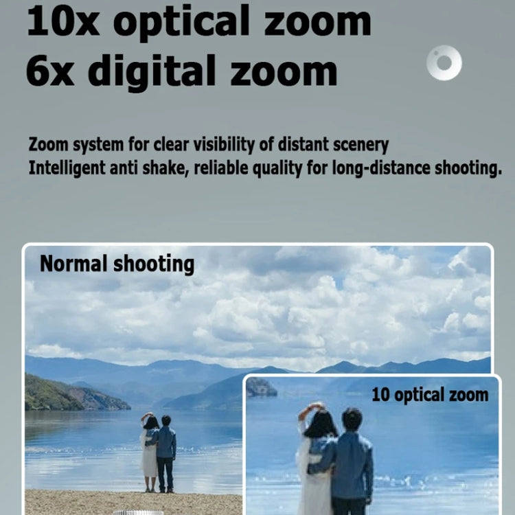 4K HD Optical Zoom Digital Camera 60MP Dual Screen Selfie Camera, No Memory(Silver) - Video Cameras by PMC TechLife | Online Shopping South Africa | PMC TechLife | Buy Now Pay Later Mobicred