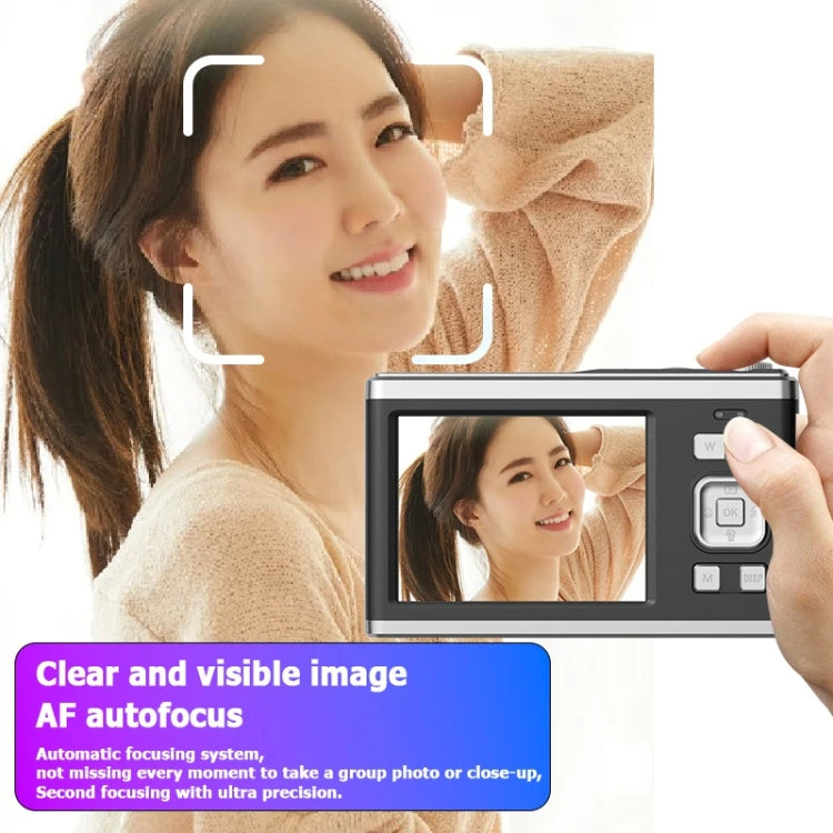 4K HD Optical Zoom Digital Camera 60MP Dual Screen Selfie Camera, No Memory(Silver) - Video Cameras by PMC TechLife | Online Shopping South Africa | PMC TechLife | Buy Now Pay Later Mobicred