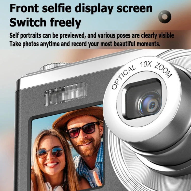 4K HD Optical Zoom Digital Camera 60MP Dual Screen Selfie Camera, No Memory(White) - Video Cameras by PMC TechLife | Online Shopping South Africa | PMC TechLife | Buy Now Pay Later Mobicred