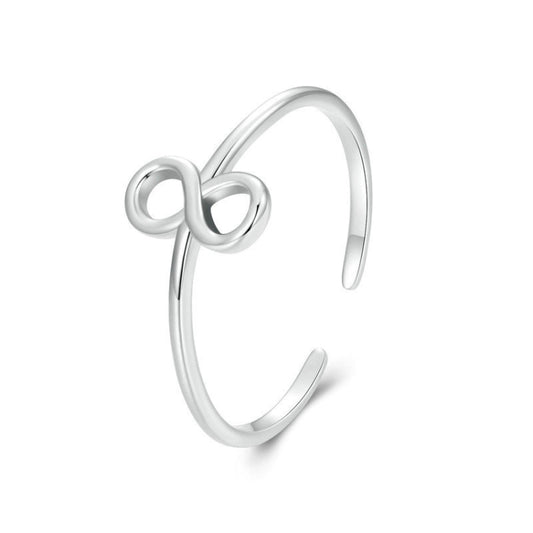 S925 Sterling Silver Infinite Loop Open Adjustable Ring(SCR996-E) - Rings by PMC Jewellery | Online Shopping South Africa | PMC Jewellery