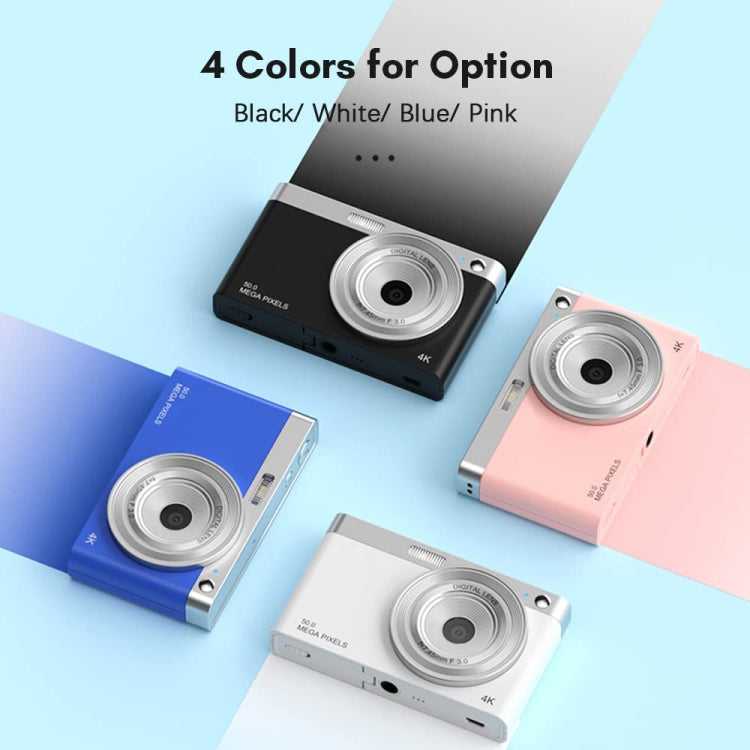 50 MP HD Camera 4K Video Retro Vlog Self-Shooting Camera(Pink) - Video Cameras by PMC TechLife | Online Shopping South Africa | PMC TechLife | Buy Now Pay Later Mobicred