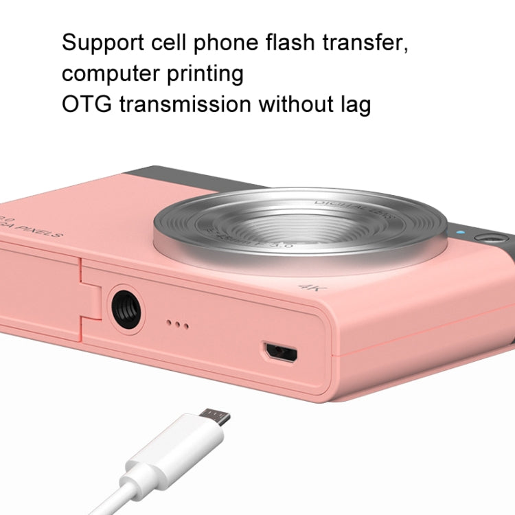50 MP HD Camera 4K Video Retro Vlog Self-Shooting Camera(Pink) - Video Cameras by PMC TechLife | Online Shopping South Africa | PMC TechLife | Buy Now Pay Later Mobicred