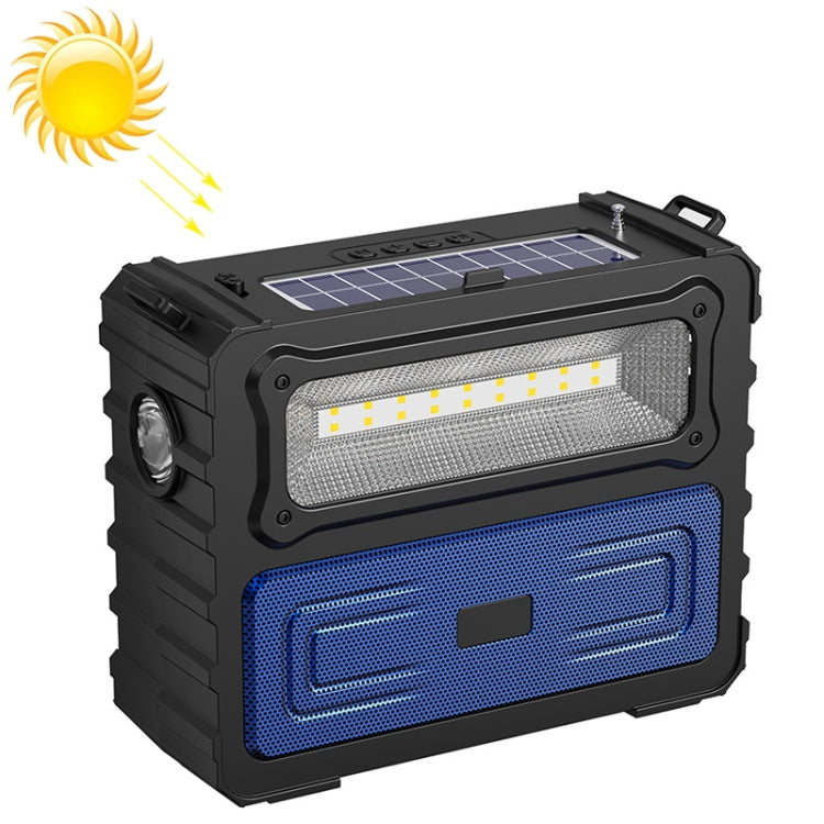 DV-690 Dual LED Light Solar Wireless Bluetooth Speaker Outdoor Camping FM Radio(Blue) - Radio Player by PMC Jewellery | Online Shopping South Africa | PMC Jewellery | Buy Now Pay Later Mobicred