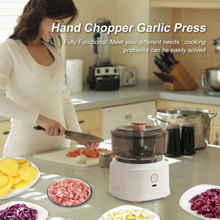 JRQ-01 Home Wireless Electric Meat Grinder Kitchen Garlic Pounder, Size: Long-press(White) - Stirrer & Squeezer by PMC TechLife | Online Shopping South Africa | PMC TechLife | Buy Now Pay Later Mobicred