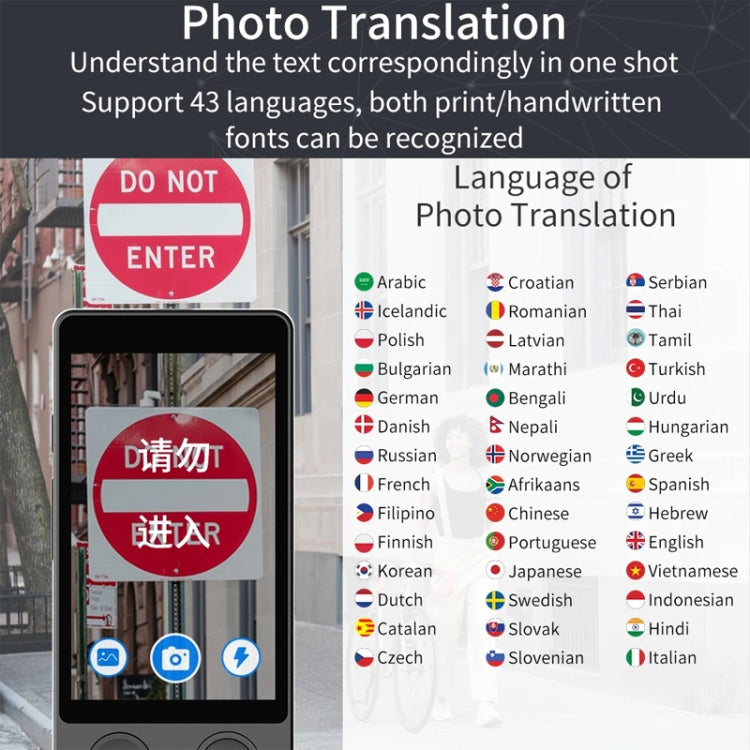 Hishell W12 144 Languages AI Voice Translator Smart Camera Translator Offline Dialogue Real-Time Mutual Translation(Black) - free shipping - PMC TechLife - Order now!