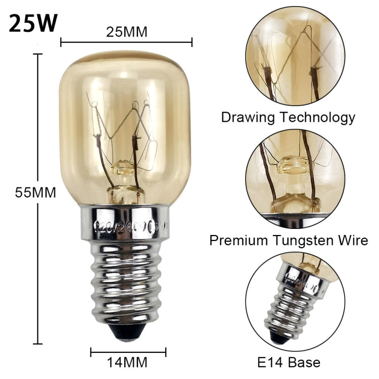 E14 Salt Crystal Lamps High Temperature Resistant Oven Light Bulb, Power: 25W Copper Nickel Plating Lamp Head(2700K Warm White) - free shipping - PMc TechLife - Order now!