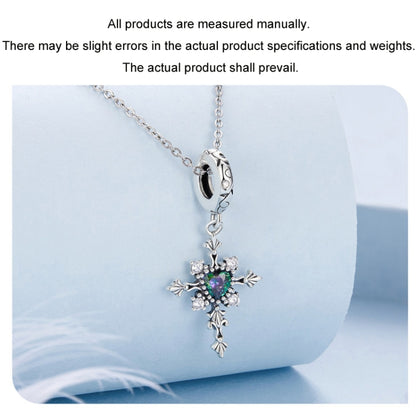 S925 Sterling Silver Vintage Cross Love DIY Pendant Beads(BSC970) - Jewelry Accessories by PMC Jewellery | Online Shopping South Africa | PMC Jewellery