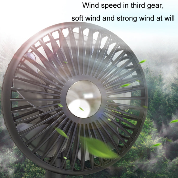 Car Clip-On Rechargeable Electric Oscillating Head Fan With Light(Black) - Heating & Fans by PMC TechLife | Online Shopping South Africa | PMC TechLife | Buy Now Pay Later Mobicred