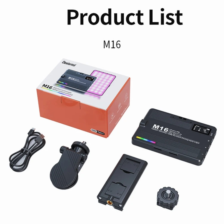 Desiontal M16 RGB Rechargeable Pocket Light Mini Photography Light LED Outdoor Shooting Supplementary Light - free shipping - PMC TechLife - Order now!
