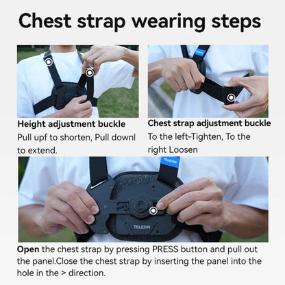 TELESIN S2-CGP-01 Quick-Release Vest Chest Strap Sports Camera Accessories - Chest Belt by TELESIN | Online Shopping South Africa | PMC Jewellery | Buy Now Pay Later Mobicred