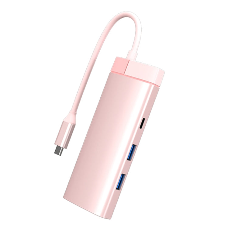 BS7A 7 In 1 Type-C Docking Station Multi-Function USB Hub Docking Station Converter(Pink) - USB HUB by PMC Jewellery | Online Shopping South Africa | PMC Jewellery | Buy Now Pay Later Mobicred