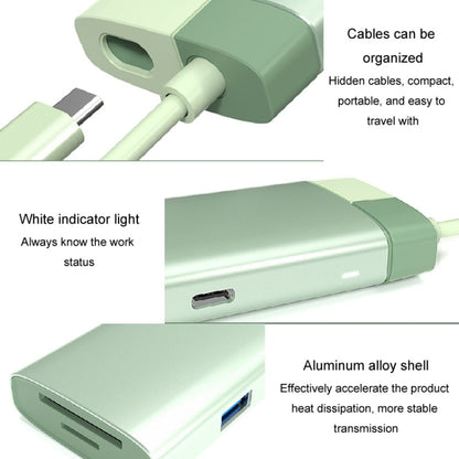 BS7A 7 In 1 Type-C Docking Station Multi-Function USB Hub Docking Station Converter(Green) - USB HUB by PMC Jewellery | Online Shopping South Africa | PMC Jewellery | Buy Now Pay Later Mobicred