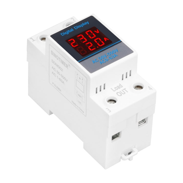 SINOTIMER SDM002 Household DIN Rail Single-Phase AC Dual Display Voltage And Current Meter(100A External Intestinal Sensor) - Current & Voltage Tester by SINOTIMER | Online Shopping South Africa | PMC Jewellery | Buy Now Pay Later Mobicred