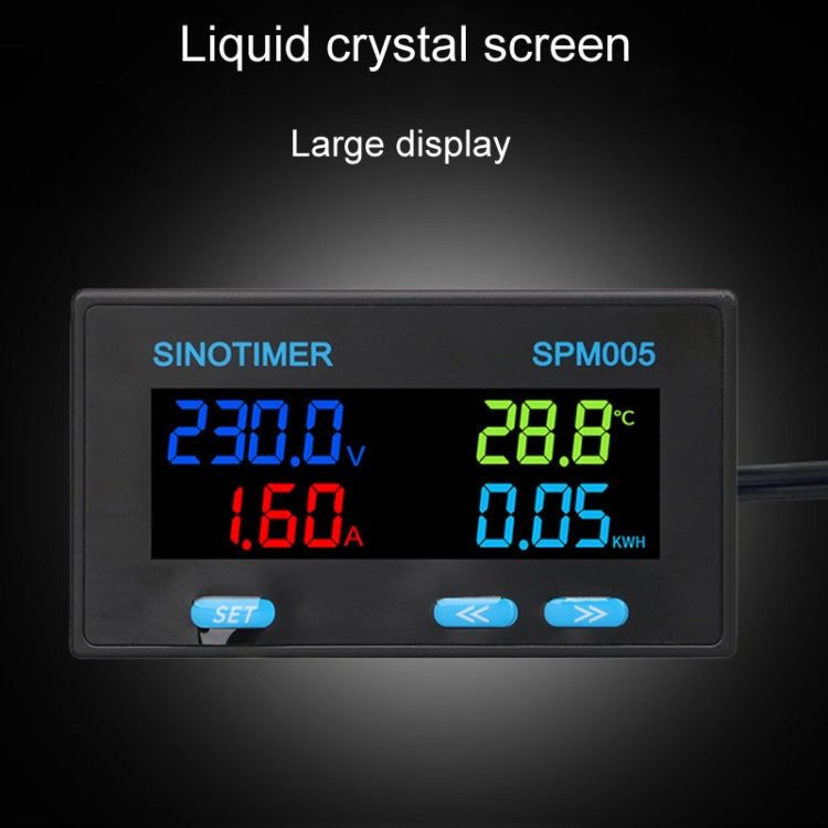 SINOTIMER SPM005 AC Digital Display Voltage Current Power Electricity Multifunctional Monitoring Meter, Specification: 20A - free shipping - PMC TechLife - Order now!