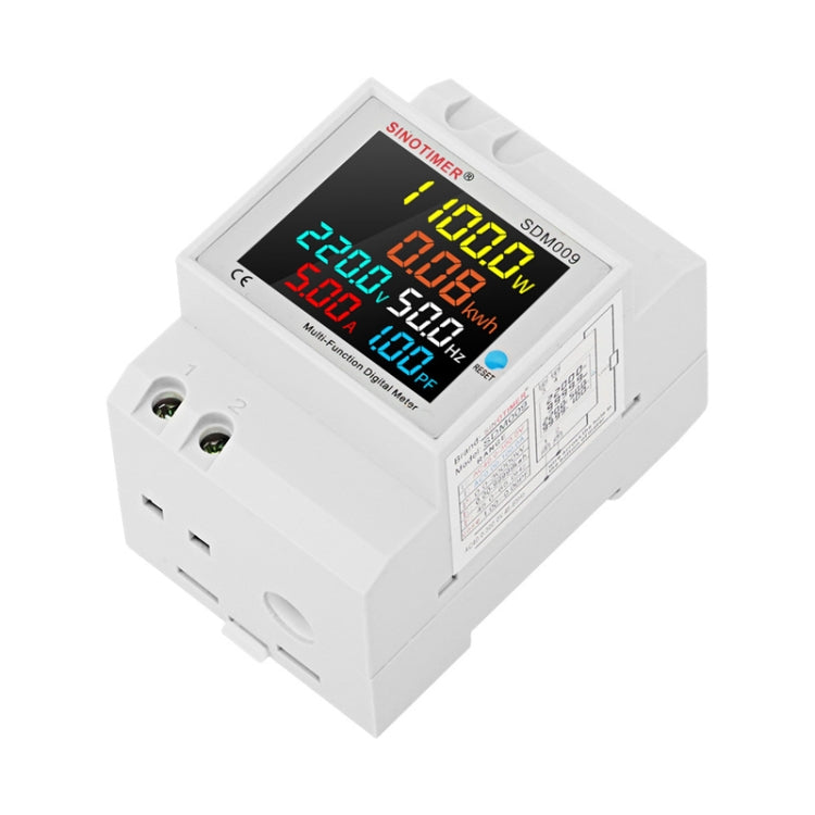 SINOTIMER SDM009 Din Rail Single-Phase Voltage Current Frequency Power Factor Electricity Multifunctional Meter, Model: AC40-300V Built-In - free shipping - PMC TechLife - Order now!