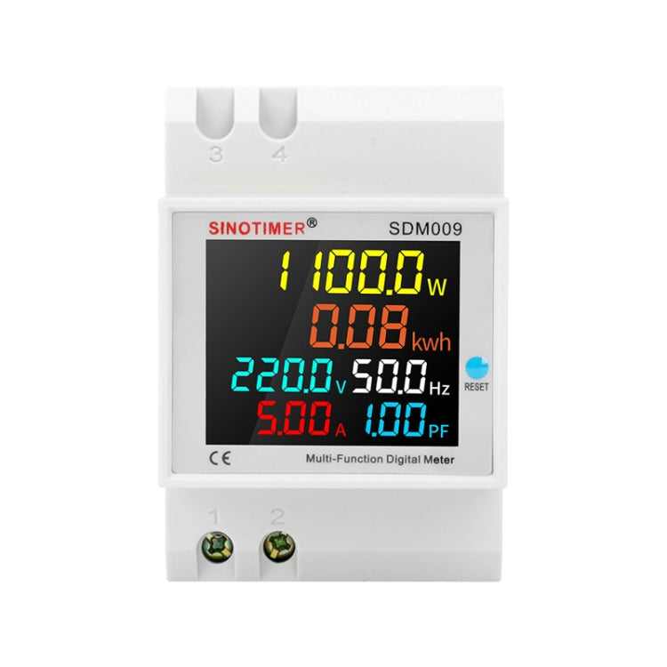 SINOTIMER SDM009 Din Rail Single-Phase Voltage Current Frequency Power Factor Electricity Multifunctional Meter, Model: AC250-450V Built-In - Current & Voltage Tester by SINOTIMER | Online Shopping South Africa | PMC TechLife | Buy Now Pay Later Mobicred