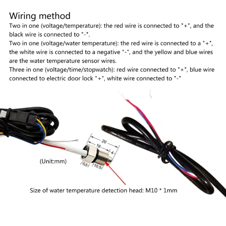 Compact LED Digital Display Time Voltmeter, Specification: 3 in 1 Red - Electrical Instruments by PMC TechLife | Online Shopping South Africa | PMC TechLife | Buy Now Pay Later Mobicred