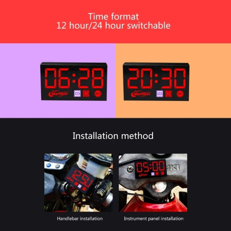 Compact LED Digital Display Time Voltmeter, Specification: 3 in 1 Blue - Electrical Instruments by PMC TechLife | Online Shopping South Africa | PMC TechLife | Buy Now Pay Later Mobicred