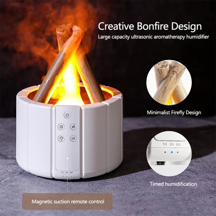 Bonfire Shaped Remote Control Aroma Diffuser Desktop Flame Humidifier, Color: Colorful White - free shipping - PMC TechLife - Order now!