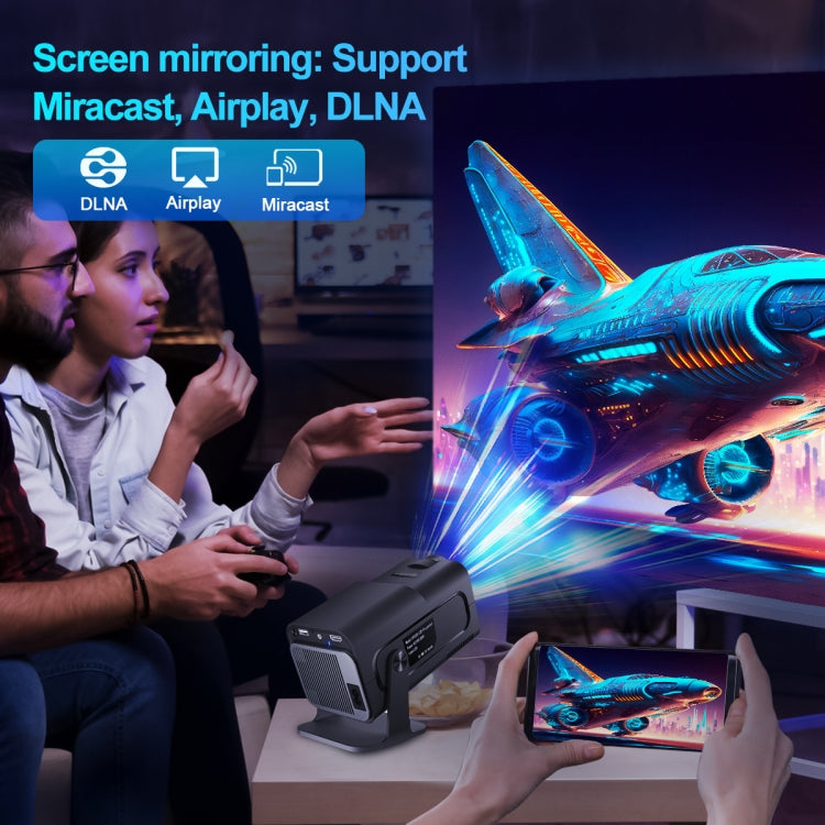 HY320 1080P 390ANSI 4K Android 11 Projector With Wifi 6 Bluetooth 5.0 Support Miracast / Airplay / DLNA UK Plug - LED Projector by PMC TechLife | Online Shopping South Africa | PMC TechLife | Buy Now Pay Later Mobicred