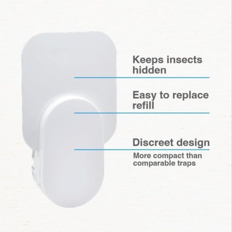 Plug-In Refillable Fly Trap For Flies, Moths, Gnats, And Other Flying Insects With 2 Glue Cards US Plug(White) - Traps by PMC Jewellery | Online Shopping South Africa | PMC Jewellery | Buy Now Pay Later Mobicred