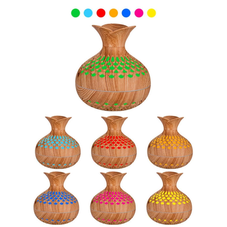 LED Light Aromatherapy Diffuser Home Small Vase Quiet Humidifier Aromatherapy Diffuser 2 In 1(Shallow Wood) - free shipping - PMC TechLife - Order now!