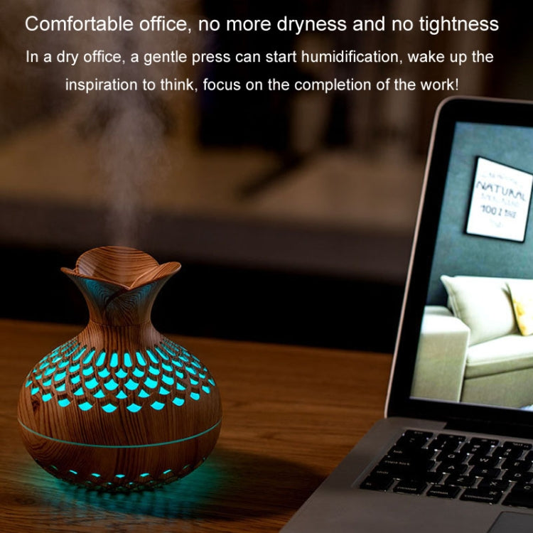 LED Light Aromatherapy Diffuser Home Small Vase Quiet Humidifier Aromatherapy Diffuser 2 In 1(Dark Wood) - free shipping - PMC TechLife - Order now!