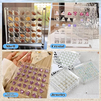 64 Grids Acrylic Magnetic Seashell Storage Display Box Beads Jewelry Nail Art Storage Box - Jewelry Storages by PMC Jewellery | Online Shopping South Africa | PMC Jewellery