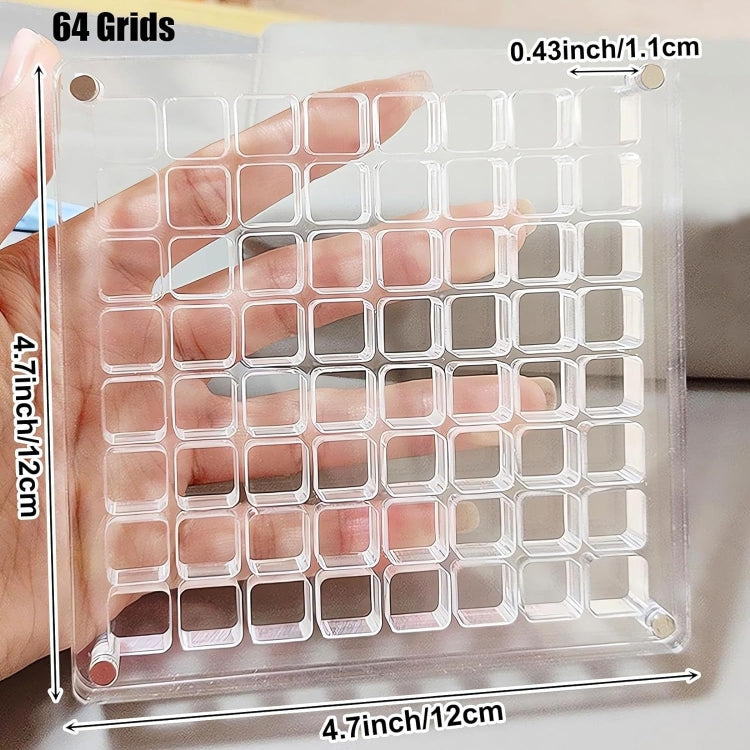 100 Grids Acrylic Magnetic Seashell Storage Display Box Beads Jewelry Nail Art Storage Box - Jewelry Storages by PMC Jewellery | Online Shopping South Africa | PMC Jewellery