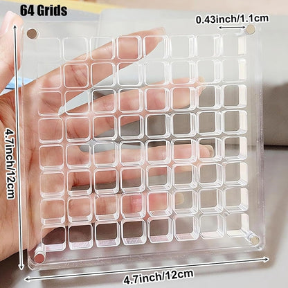 64 Grids Acrylic Magnetic Seashell Storage Display Box Beads Jewelry Nail Art Storage Box - Jewelry Storages by PMC Jewellery | Online Shopping South Africa | PMC Jewellery