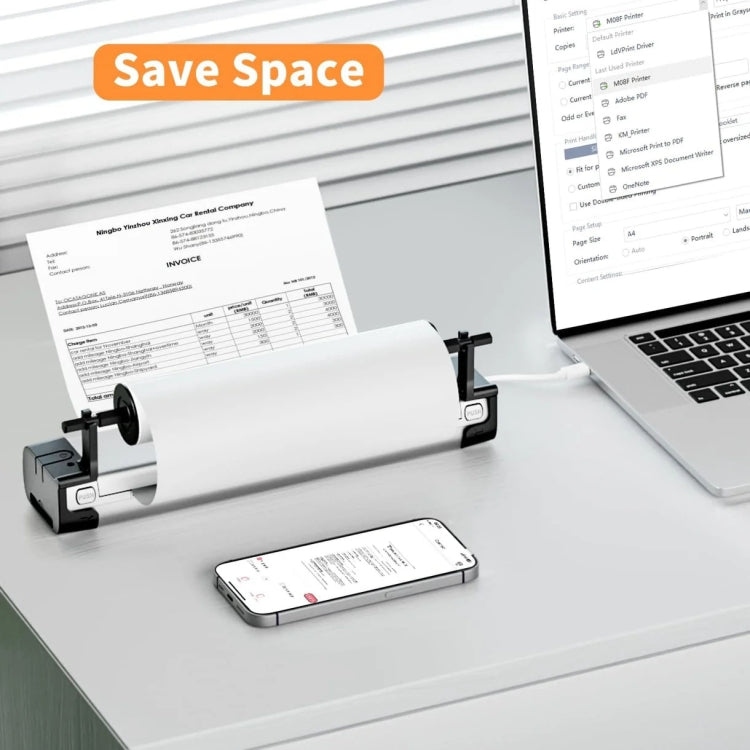 Phomemo 1 Roll A4 Thermal Paper  Use With M08F Printer Holder For M832/M833/M834/M835/P831/Q302 Printer - free shipping - PMC TechLife - Order now!