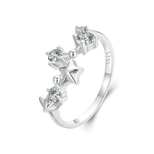 S925 Sterling Silver Big Dipper Ring Star Female Ring, Size: No.6(SCR1005) - Rings by PMC Jewellery | Online Shopping South Africa | PMC Jewellery