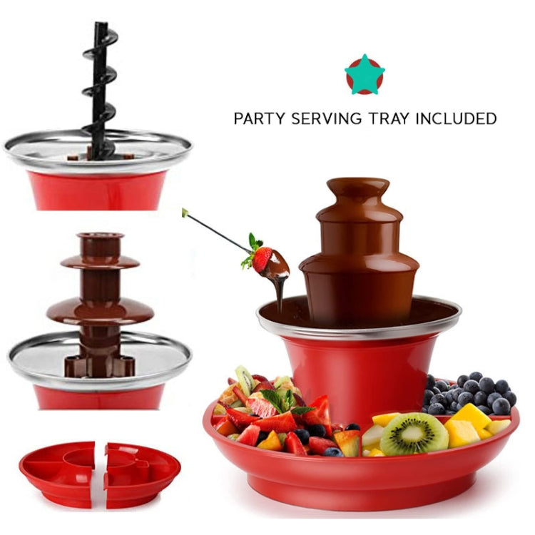 35W  3 Tier Chocolate Fountain  Mini Fondue Set with Hot Melting Pot Base 110V US Plug - free shipping - PMC TechLife - Order now!