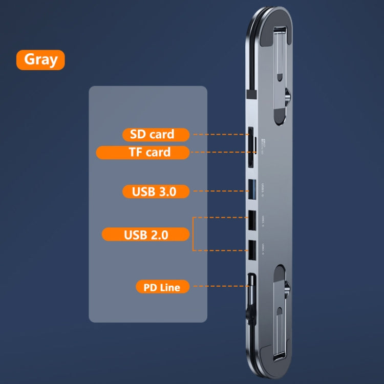 5 Ports USB-C/Type-C HUB Docking Station Laptop Stand Holder - Laptop Stand by PMC Jewellery | Online Shopping South Africa | PMC Jewellery | Buy Now Pay Later Mobicred